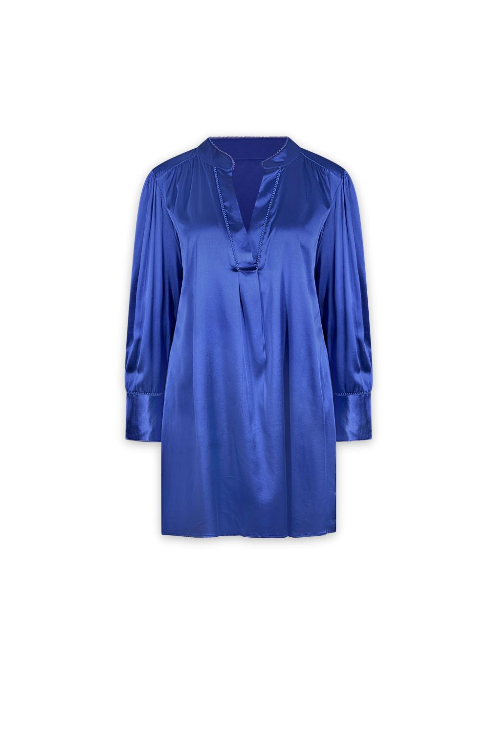 Pashma 2024 Silk Long Sleeve Tunic Blouse NWT Blue Size Medium