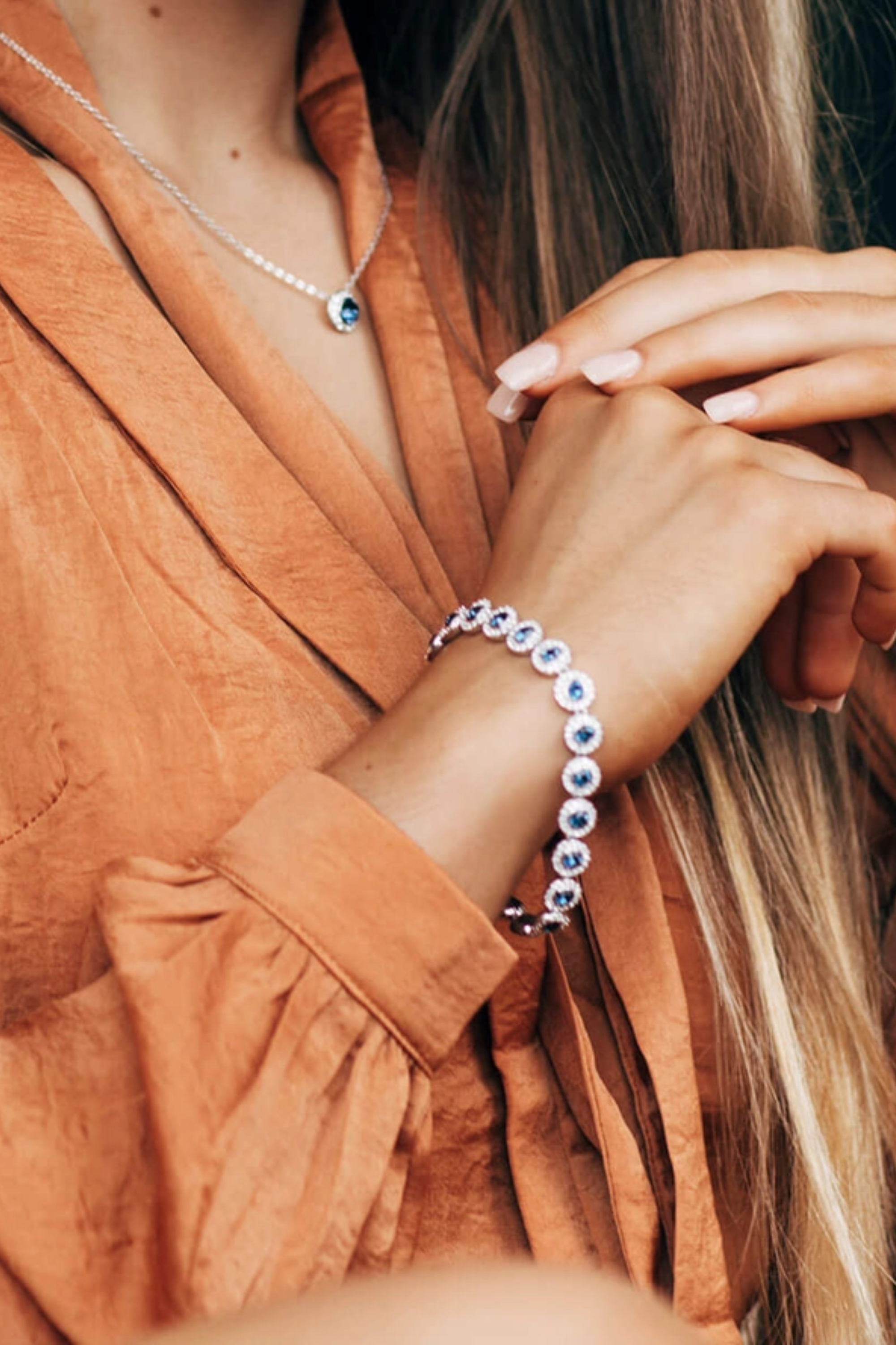 TENNIS BRACELET - DENIM BLUE