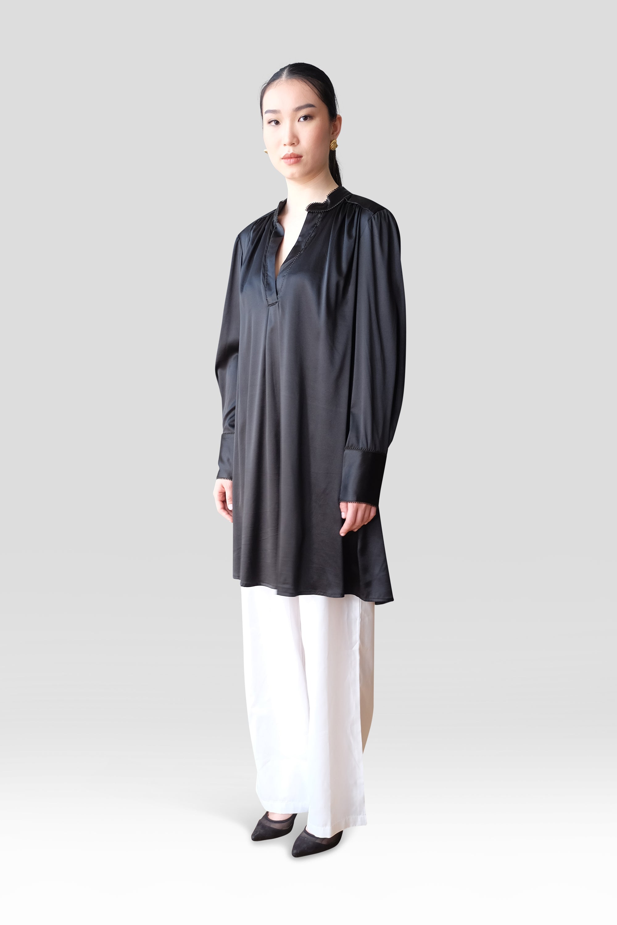 SILK LONG SLEEVE TUNIC