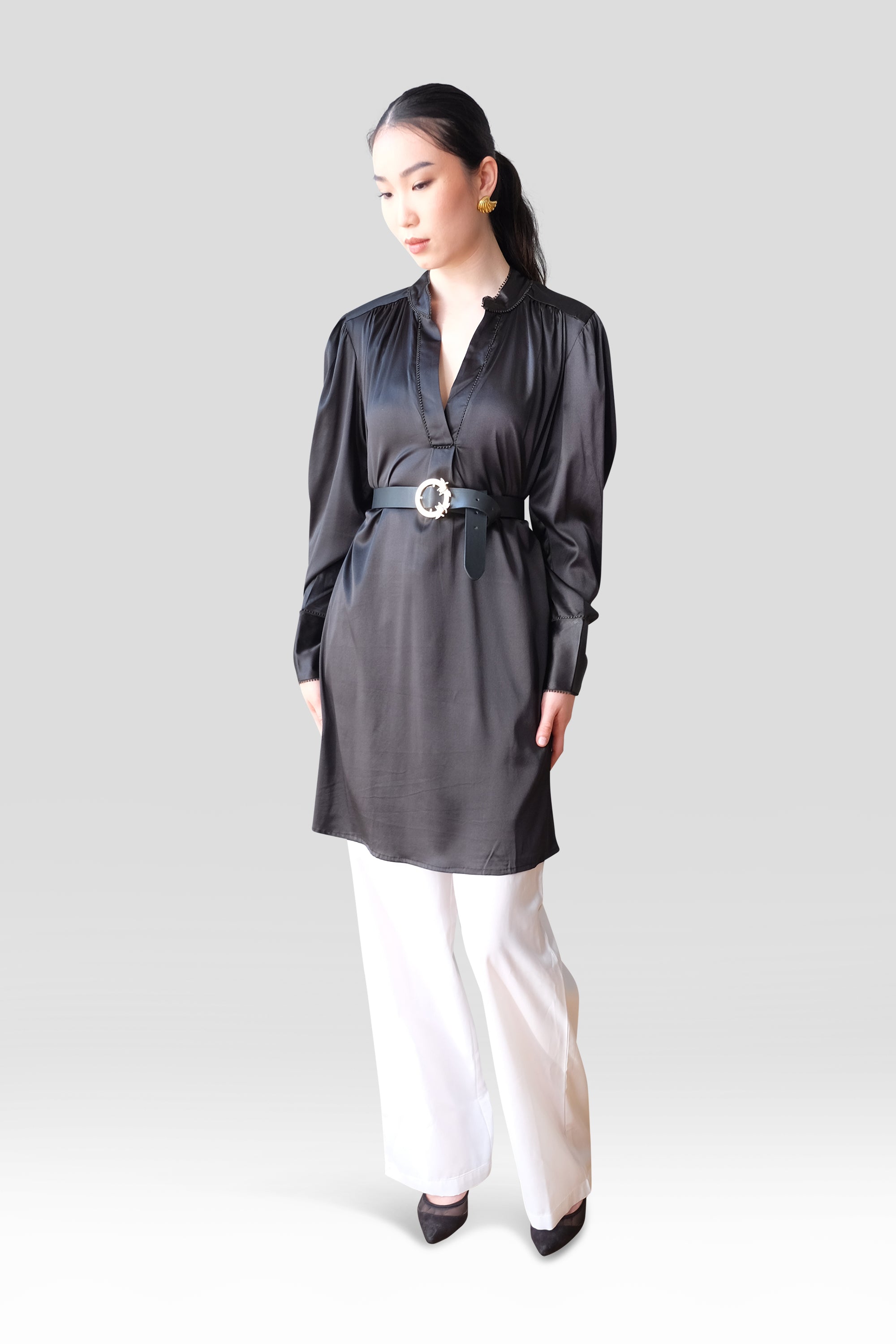 SILK LONG SLEEVE TUNIC