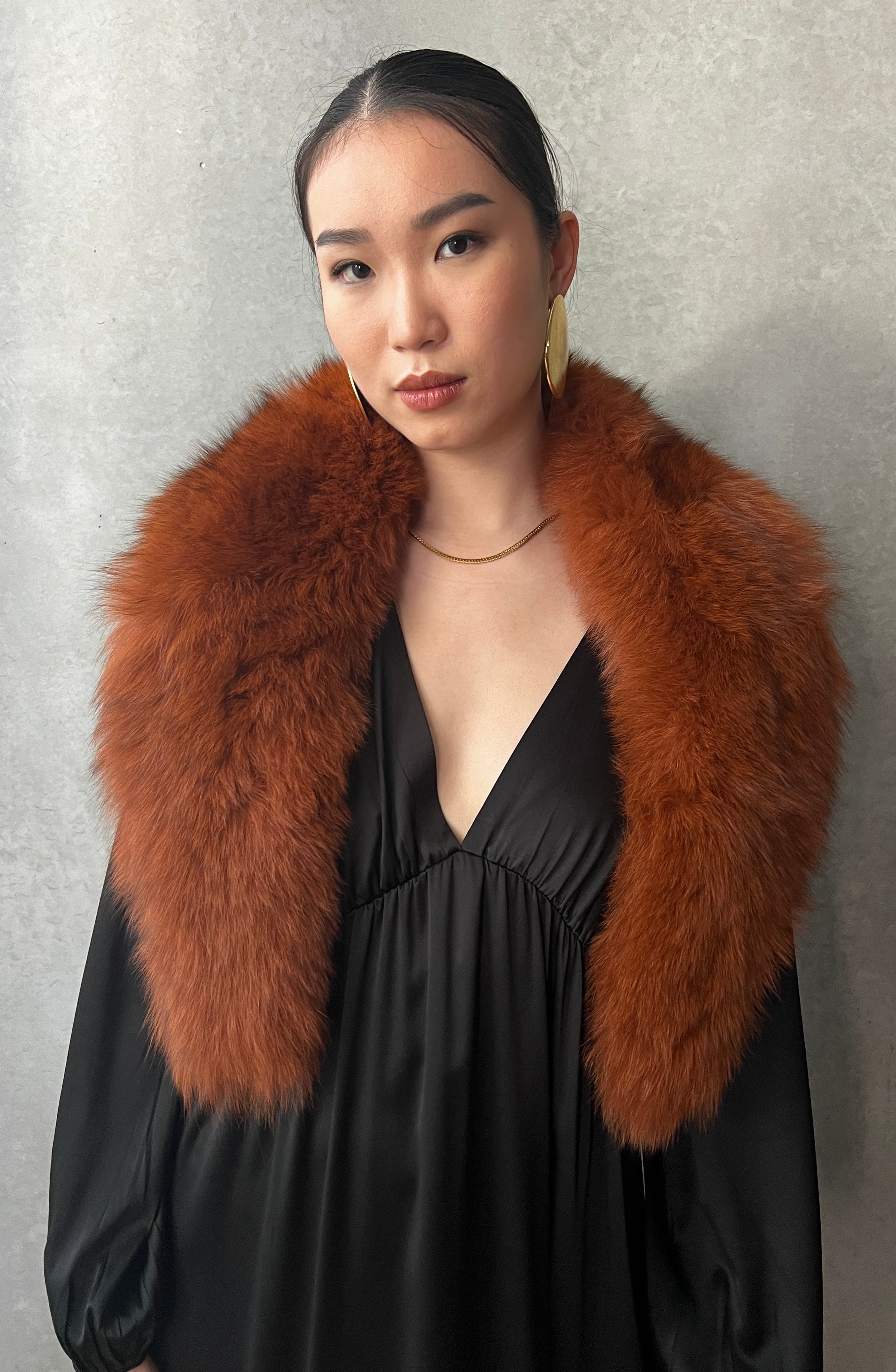 FOX FUR SHAWL - RED