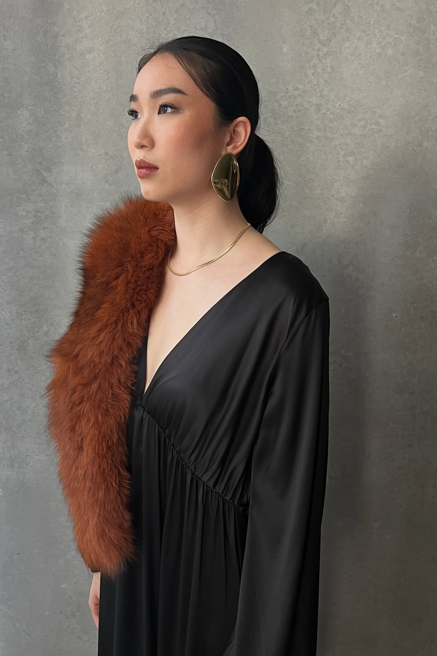 FOX FUR SHAWL - RED