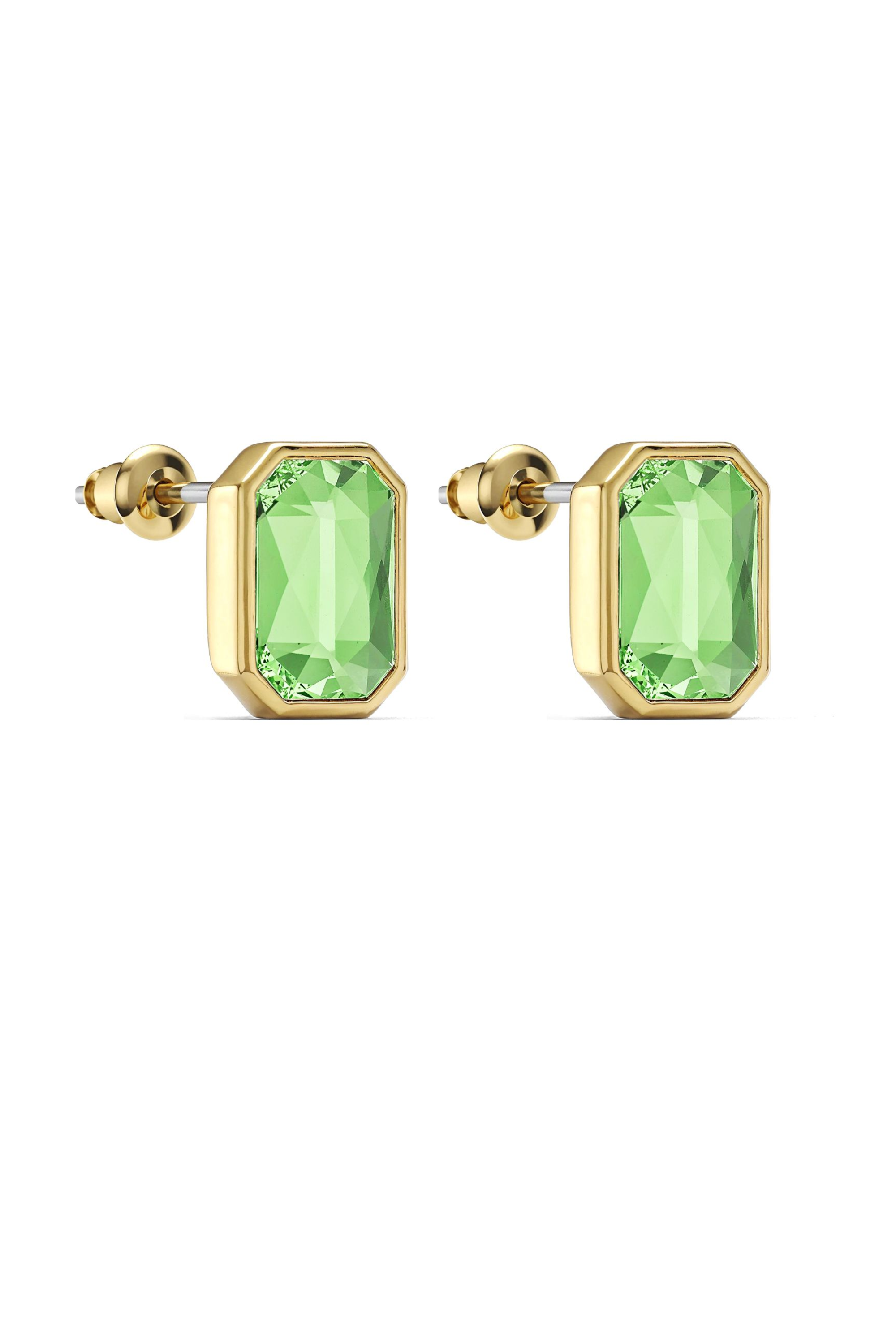 EARRINGS - PERIDOT OCTAGON